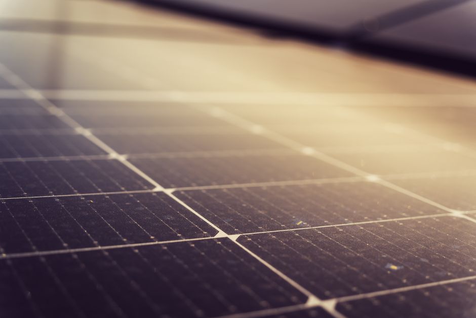 Close up of modern solar panels